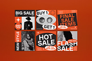 Orange Fashion Sale Instagram Pack, a Social Media Template by graphicook (Thumbnail 3 of 6)