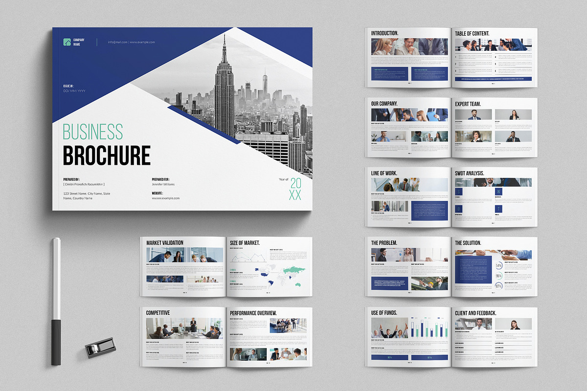 Business Brochure Template Landscape, a Brochure Template by E-Type (Photo 1 of 7)
