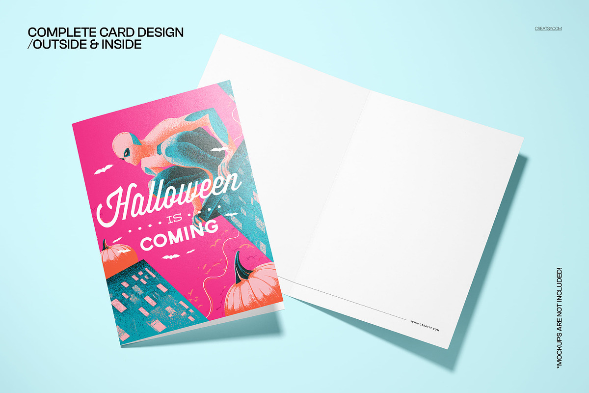 Vintage Halloween 5x7 Card Template, a Card Template by creatsy5 (Photo 3 of 5)
