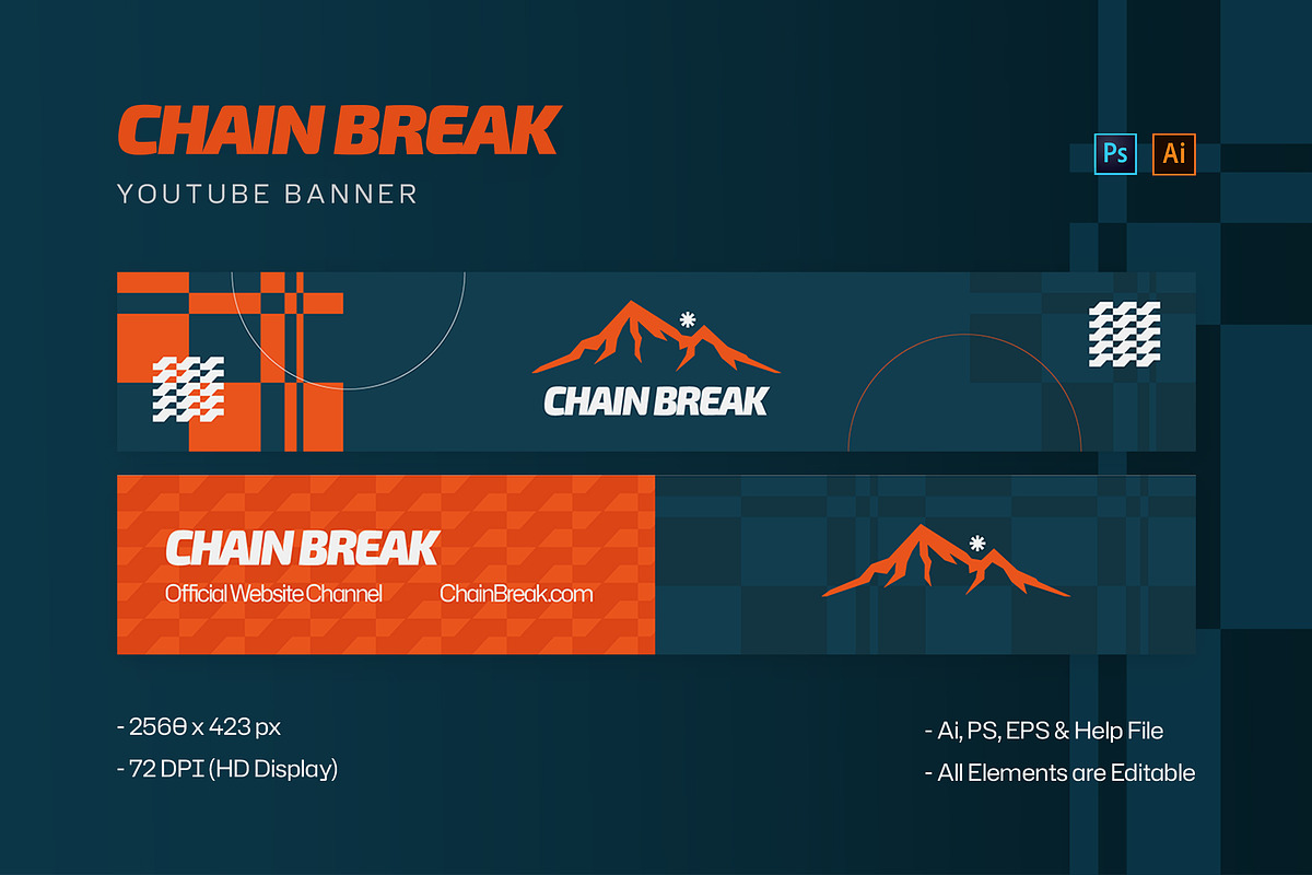 Chain Break - Youtube Banner, a Social Media Template by StreaksideStd (Photo 1 of 3)