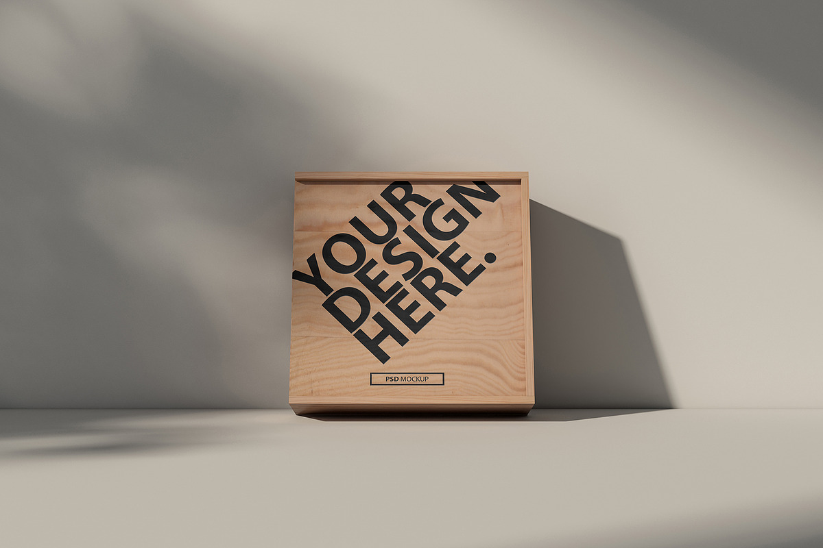 Wooden box PSD Mockup, a Packaging Mockup by GreatFruit (Photo 2 of 8)