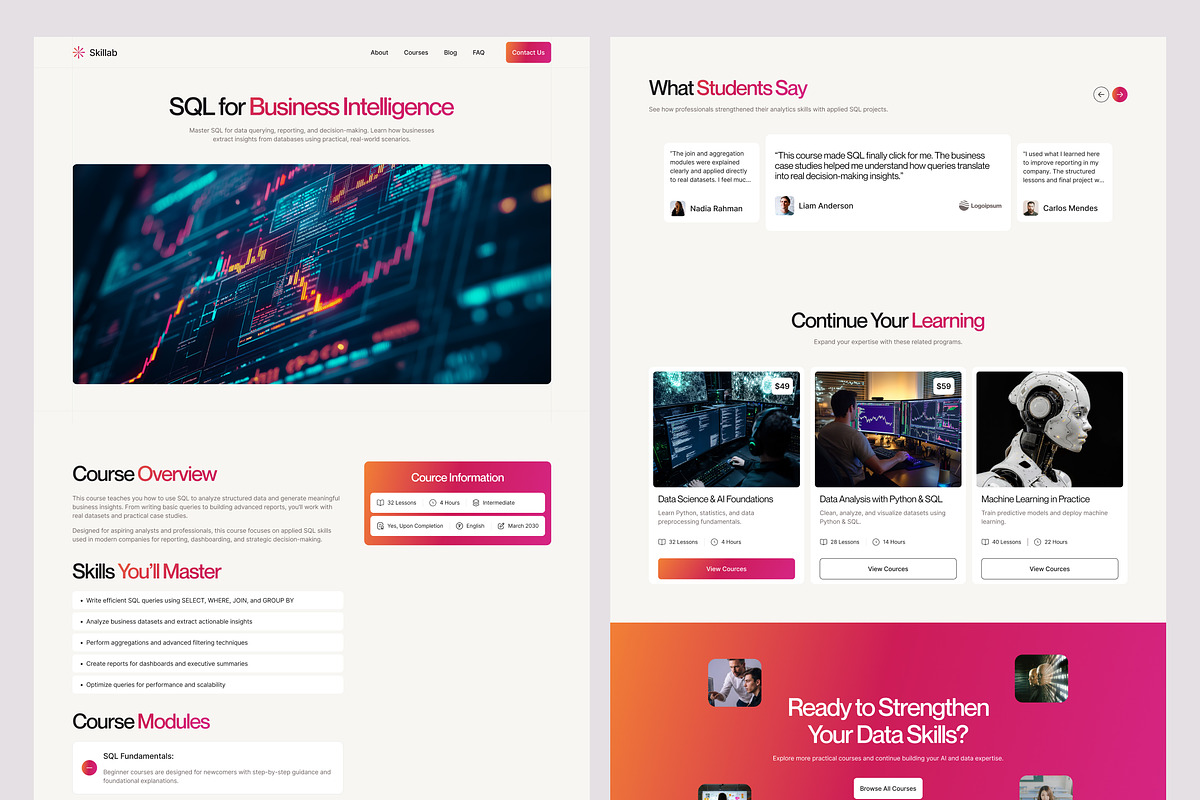 Online Course Website UI Figma, an UI Kit Template by peterdraw (Photo 5 of 7)