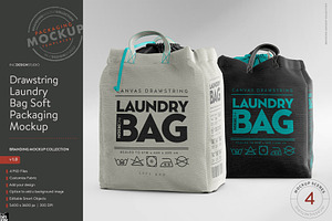 Canvas Laundry Bag Mockup