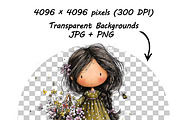 Whimsical Spring Girl Sunflower, an Illustration by one-touch (Thumbnail 10 of 17)