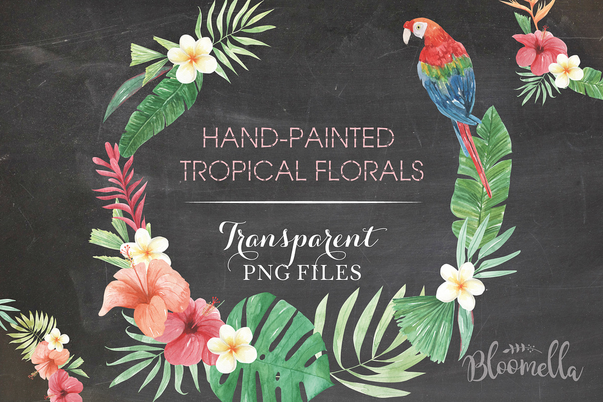 Tropical Watercolor Flamingo Wreaths, an Illustration by Bloomella (Photo 7 of 7)