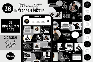 Black Instagram Puzzle Template