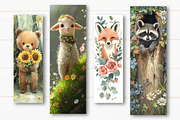Floral Animals Bookmarks, an Illustration by Watercolor design (Thumbnail 2 of 4)