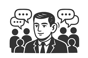 Businessman Engaged in Group, a Person Illustration by AlexArt