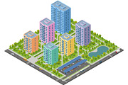 Isometric Residential Complex with, an Object Illustration by Golden Sikorka (Thumbnail 2 of 3)