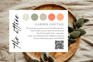 Wedding party QR attire card