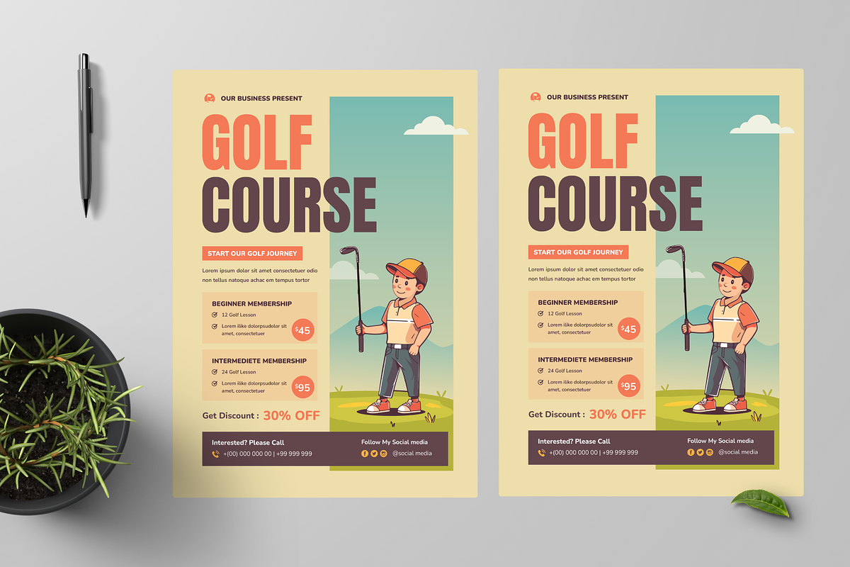 Golf Course Flyer, a Flyer Template by Annora Studio (Photo 2 of 5)