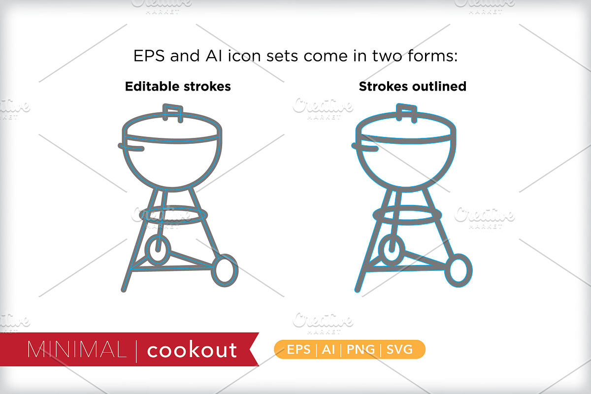 Minimal cookout icons, an Outline Icon by Picture Window (Photo 3 of 5)