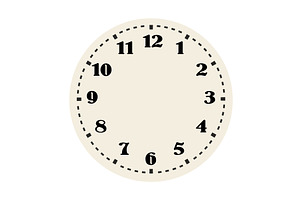 Retro round clock face, an Illustration by Things for designers