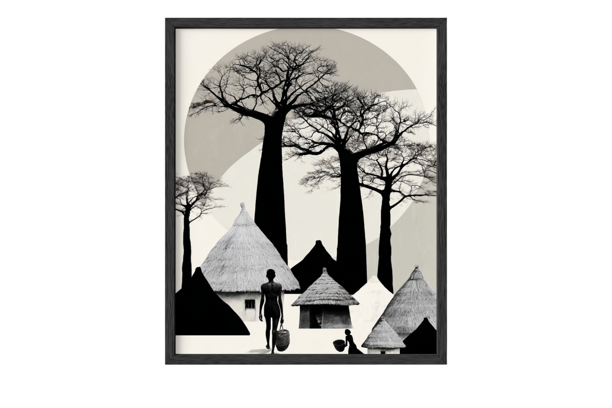 African Ghana Village Wall Art, a Person Illustration by PrintablesByFranklyn (Photo 1 of 6)