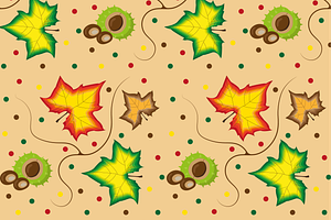 Autumn leaves Seamless pattern, a Texture Illustration by JYa_Design