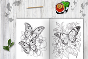 Flowers and Butterfly Coloring Book, an Animal Illustration by LA Design (Thumbnail 7 of 10)