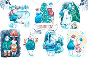 Watercolor Winter animals., an Illustration by talloshau's illustrations (Thumbnail 7 of 9)