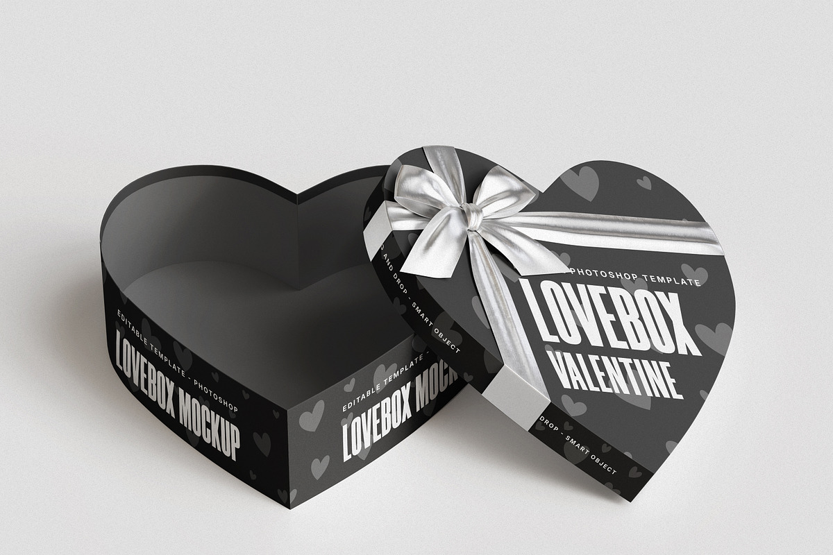 Love Box Valentine Mockup, a Packaging Mockup by Brand Earth (Photo 3 of 4)