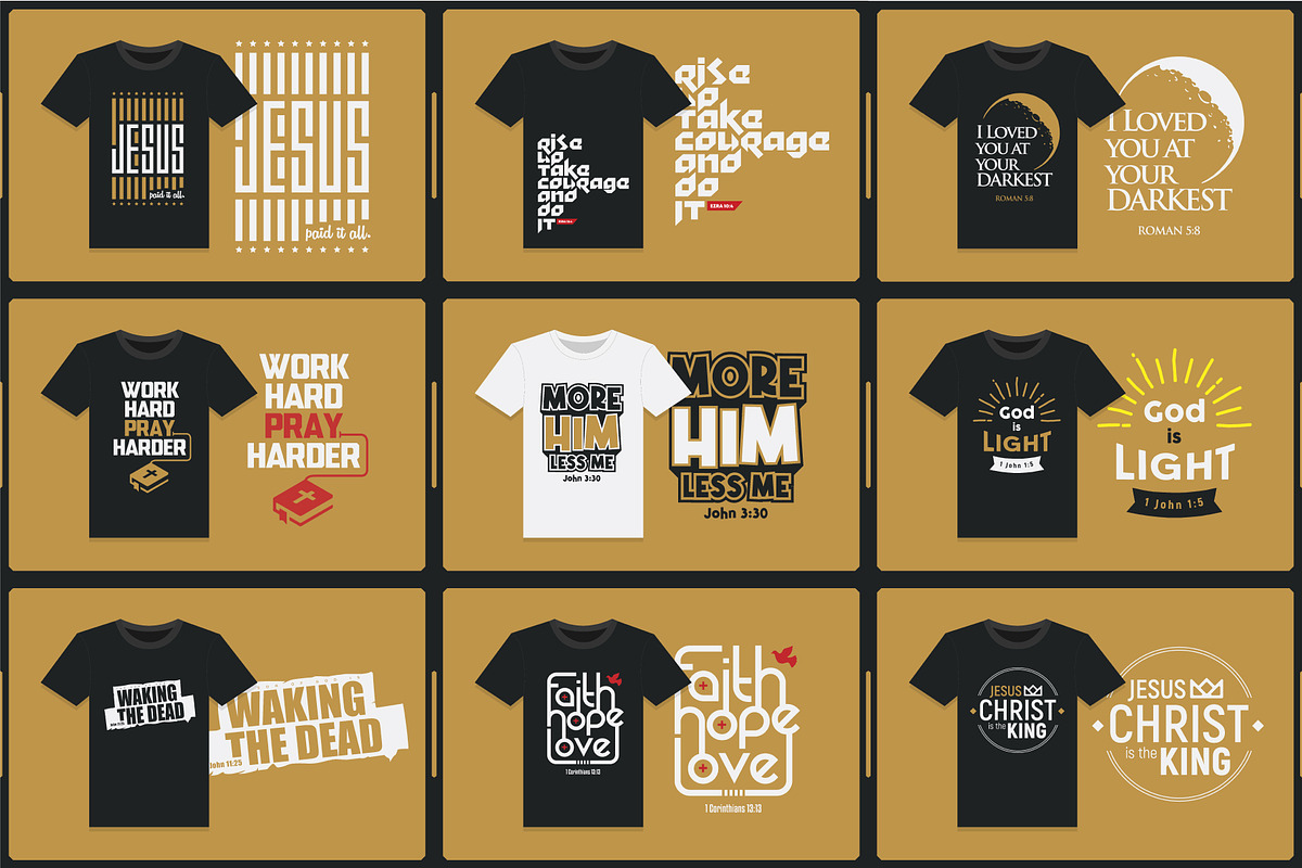 10 in 1 - Christian Shirt Templates, a Shirt Mockup by Intenseartisan_Stock (Photo 1 of 11)