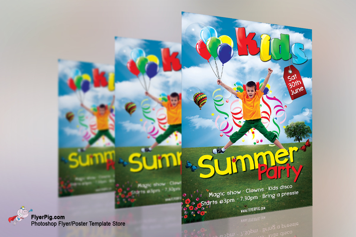 Kids Party Flyer, a Flyer Template by FlyerPig (Photo 2 of 3)