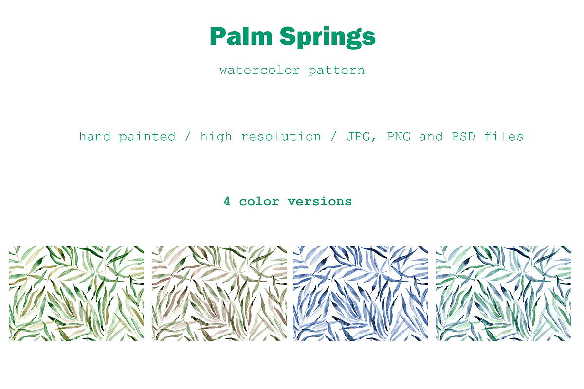 Palm leaves seamless pattern, a Pattern Graphic by Katerina Tova (Photo 2 of 13)