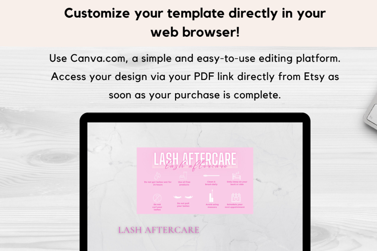 Lash Aftercare Card Template, a Card Template by YasdeyDesigns (Photo 4 of 8)
