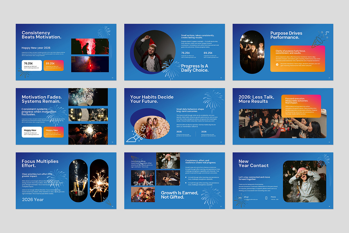 Happy New Year Presentation Template, a Presentation Template by Creatiya Type (Photo 8 of 8)