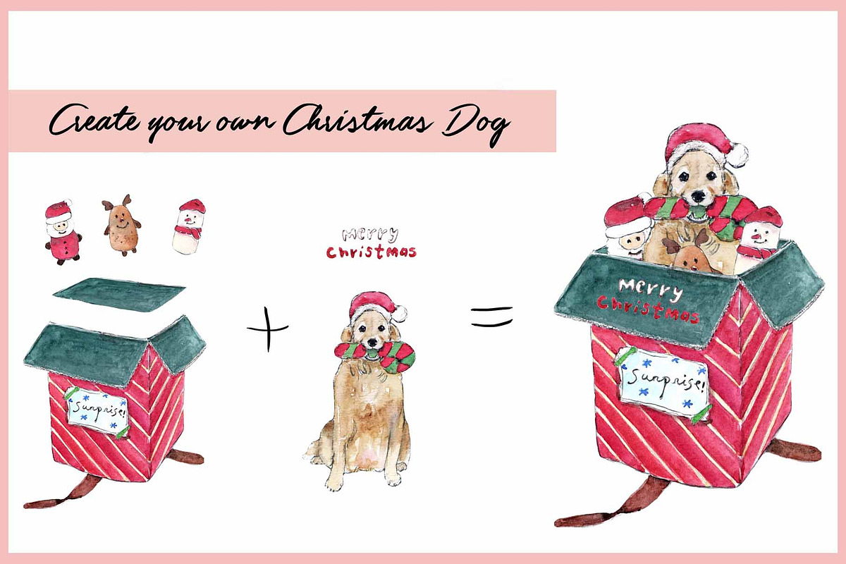 Christmas Angels & Dogs Clipart, an Illustration by VianneArt (Photo 7 of 7)