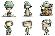 Whimsical Halloween Clipart, an Illustration by DreamArtGraphic (Thumbnail 2 of 5)