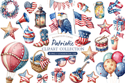 Watercolor 4th of July Kids Clipart, a Decorative Illustration by MockupWizard (Thumbnail 1 of 5)