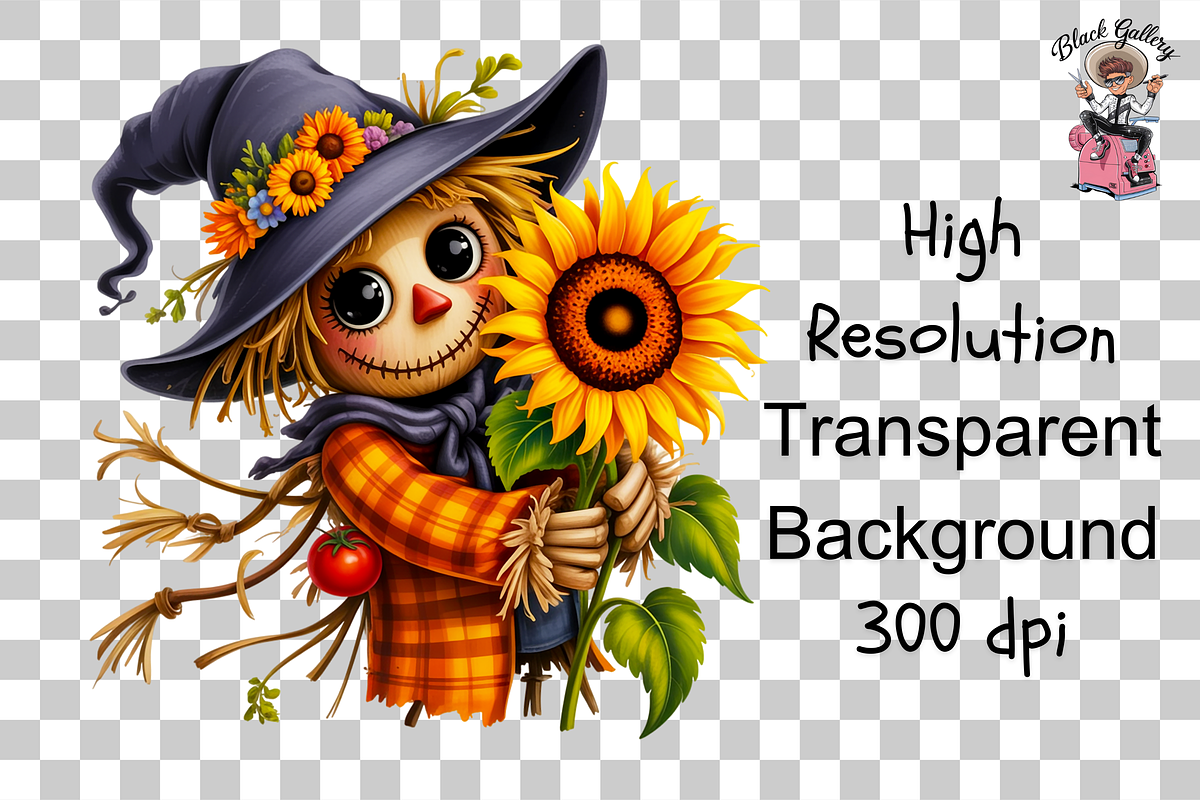 Cute Scarecrow Clipart PNG Bundle, a Graphic by Clipart Bloom (Photo 10 of 11)