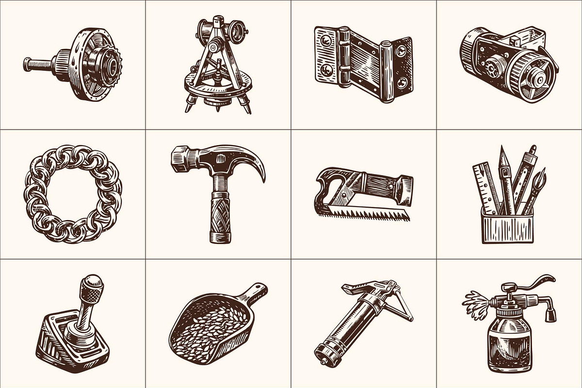 Vintage Tools Illustration Set, an Object Illustration by Prosymbols (Photo 7 of 8)