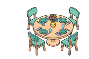 dining table with chairs 3D- PNG, an Object Illustration by Nurlan's shop (Thumbnail 2 of 3)