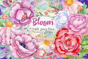 Watercolor Flowers Bundle, an Illustration by OllyKo Art (Thumbnail 1 of 15)
