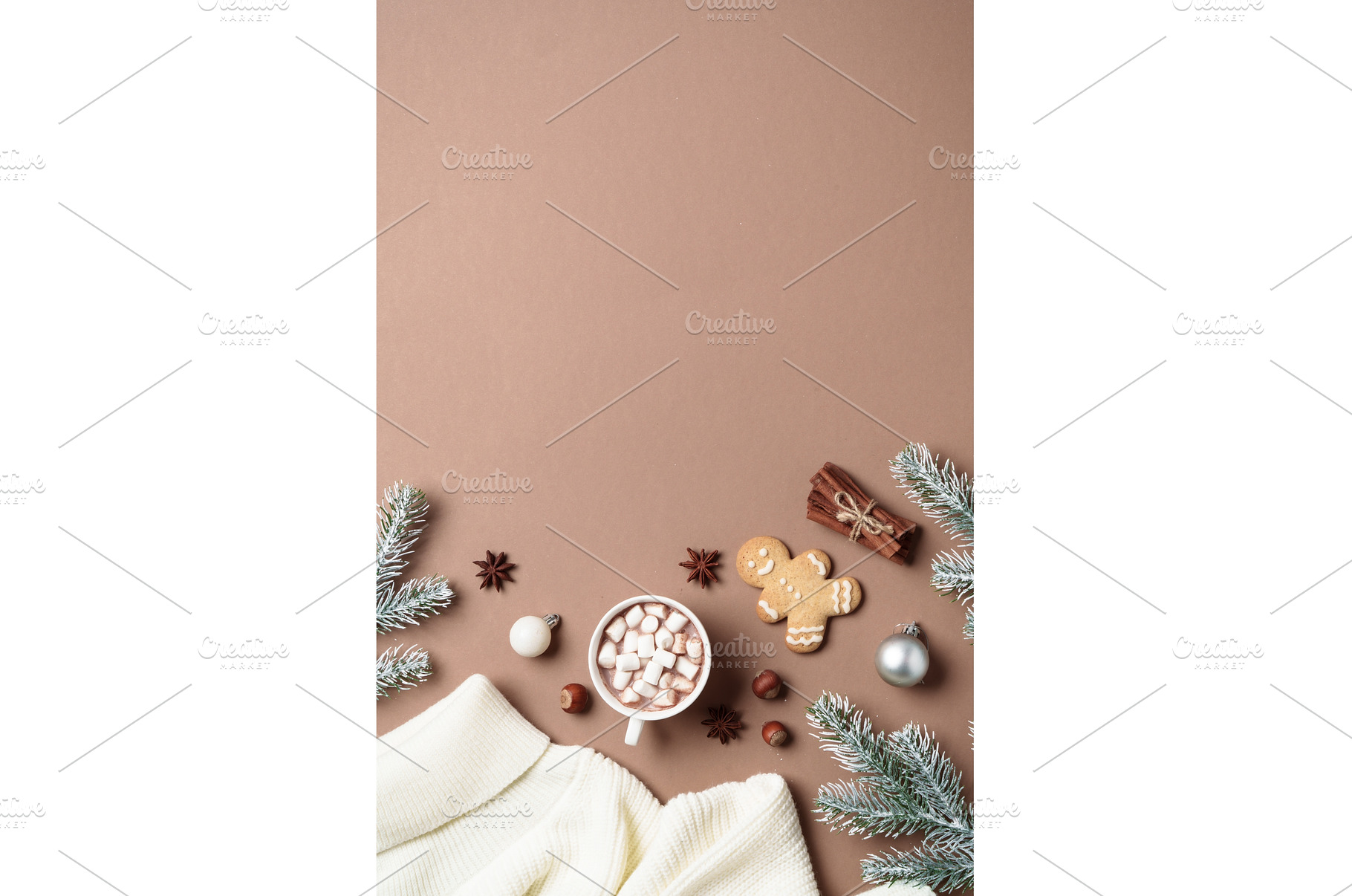Winter flat lay background with copy, a Holiday Photo by Nadia-nb