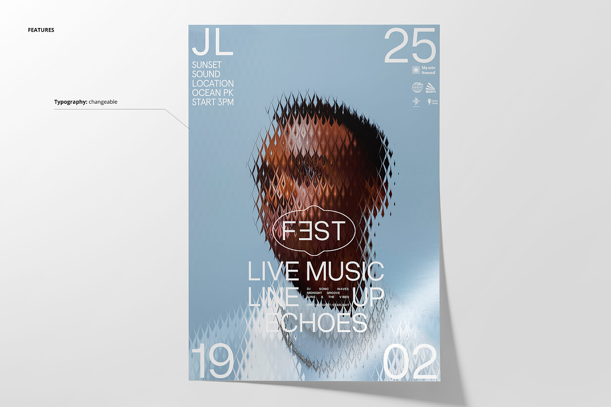 Glitch Glamour Poster Template, a Poster Template by creatsy5 (Photo 2 of 4)