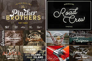 Huge Vintage Font Bundle