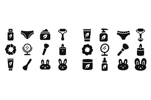 Variety of beauty and skincare icons, an Object Illustration by ZinetroN