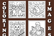 Cozy Autumn Coloring Book for Kids, a Seasonal Illustration by Design Zone (Thumbnail 3 of 5)