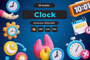 Clock 3D Icon