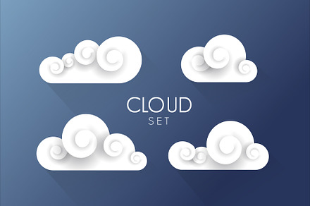 white original clouds set., a Texture Illustration by George Rod