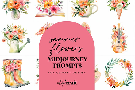 Summer Flowers Midjourney Prompt, a Decorative Illustration by ClipCraft