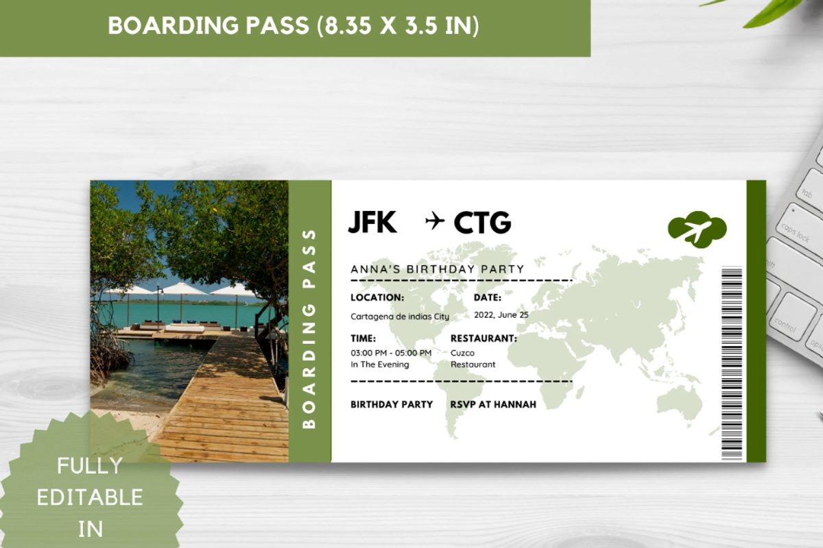 Editable Boarding Pass Template, a Card Template by YasdeyDesigns (Photo 11 of 14)
