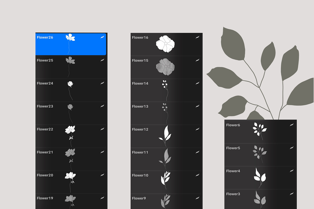 Floral Stamps for Procreate, a Brush Add-On by Andreen (Photo 7 of 10)