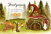 Forest gnomes. Watercolor set, an Object Graphic by JuliaBadeeva (Thumbnail 1 of 10)