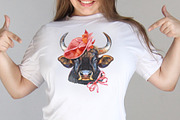 Cute watercolor bulls, an Animal Illustration by Watercolor fantasy (Thumbnail 3 of 5)