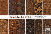 Brown Tooled Leather Embossed Cowboy, a Texture Graphic by Fine Purple Elephant (Thumbnail 1 of 5)