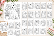 Flower Dog Coloring Pages for Adult, a Pattern Graphic by S Graphic Studio (Thumbnail 2 of 3)