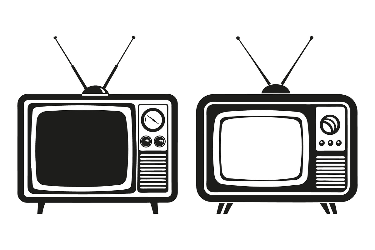 Monochromatic Retro Television Set, an Object Graphic by Billah Hub