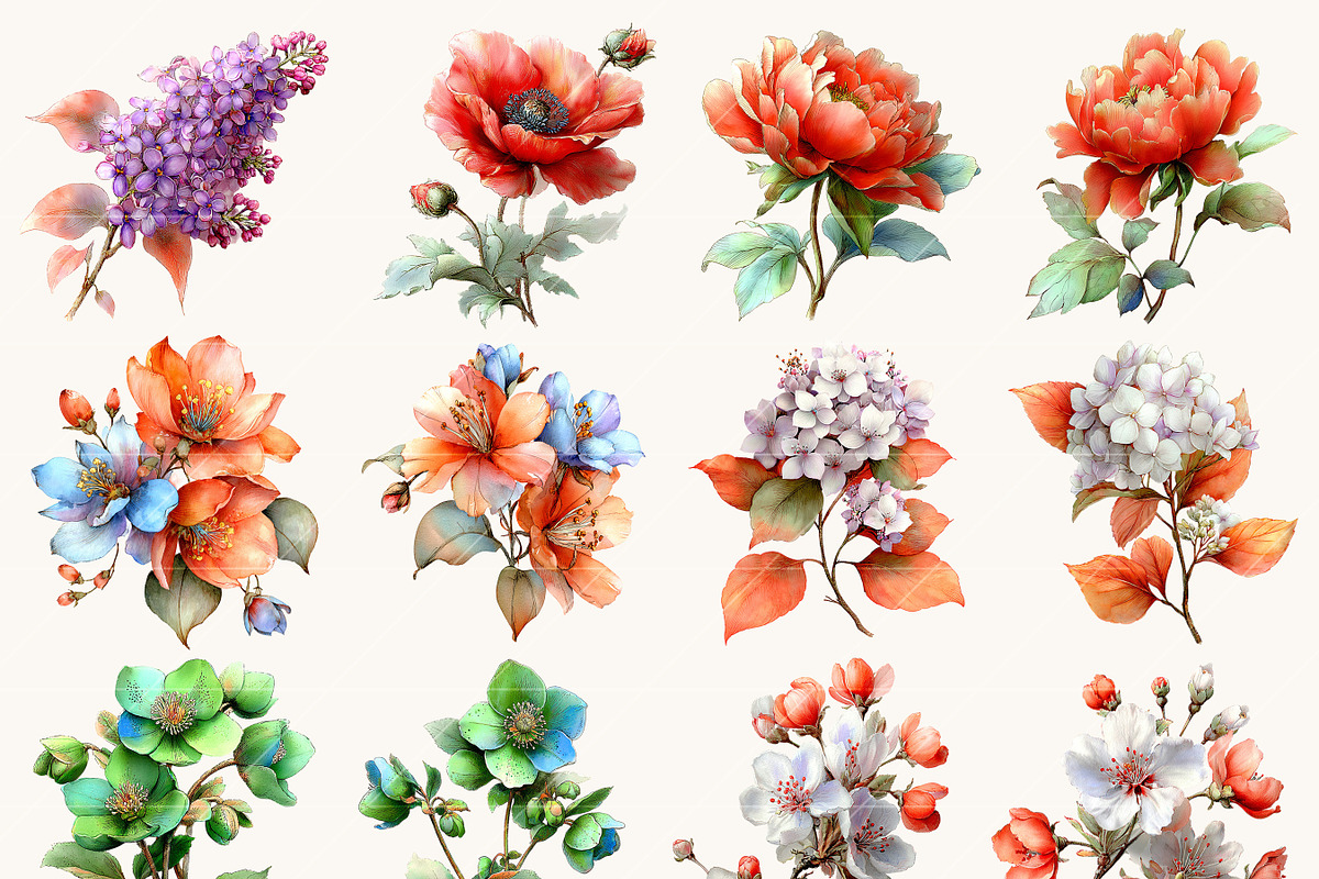 Whimsical Spring Flower Clipart, an Object Illustration by Design Scotch (Photo 9 of 9)
